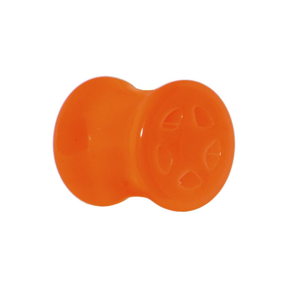 Acrylic Neon Orange Star Tunnel Plug 2G to 20mm