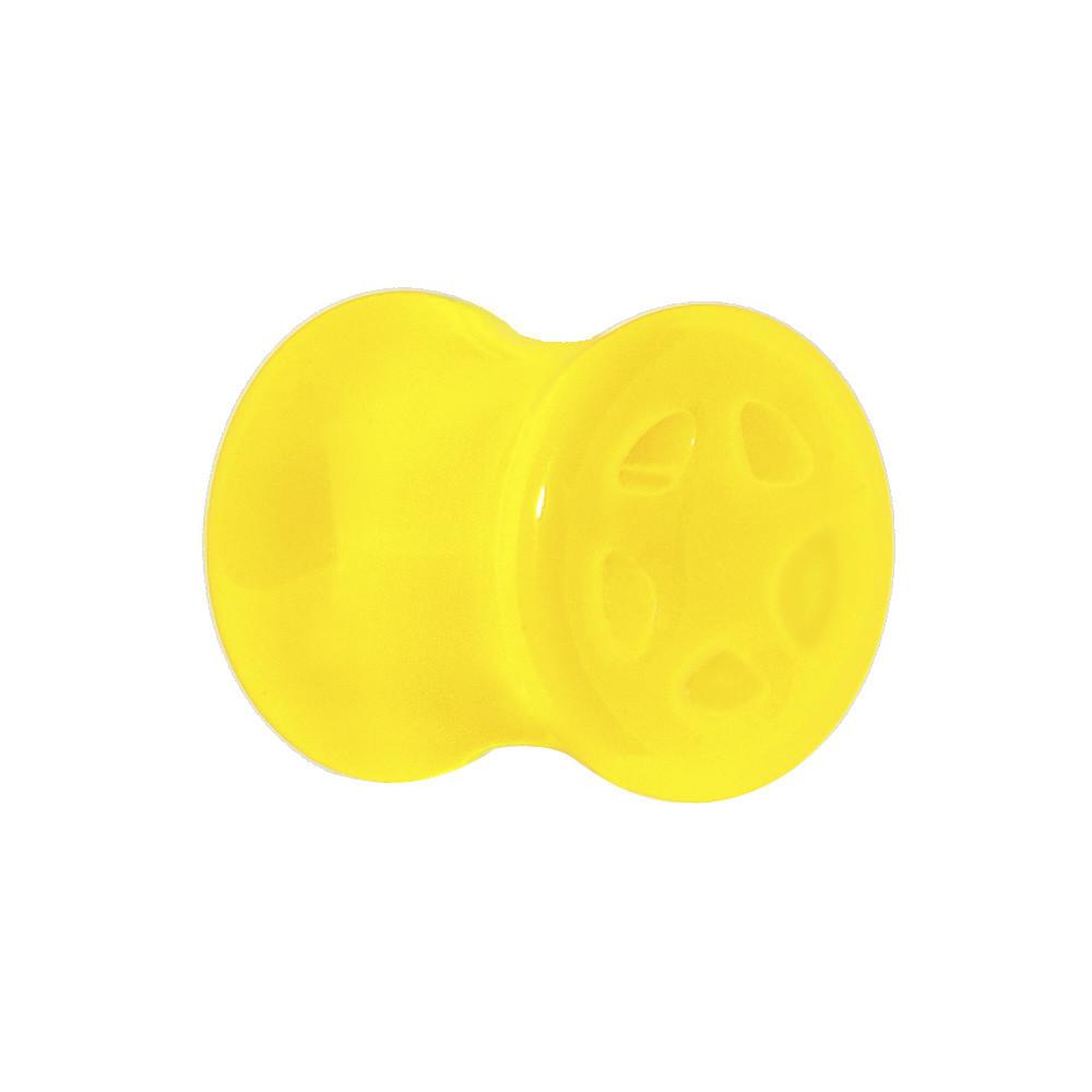 Acrylic Neon Yellow Star Tunnel Plug 2G to 20mm
