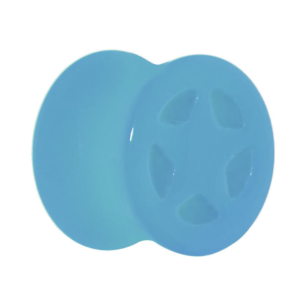 Acrylic Neon Blue Star Tunnel Plug 2G to 20mm