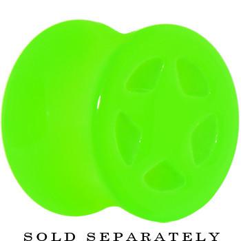 Acrylic Neon Green Star Tunnel Plug 2G to 20mm