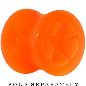 Acrylic Neon Orange Star Tunnel Plug 2G to 20mm