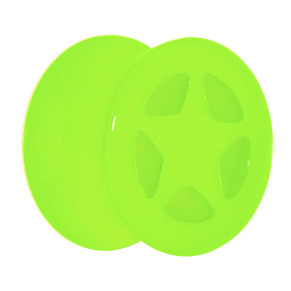 Acrylic Neon Green Star Tunnel Plug 2G to 20mm