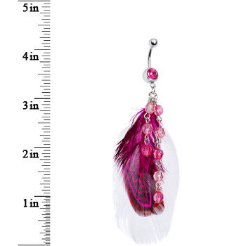 Perfectly Pink Princess Feather Belly Ring
