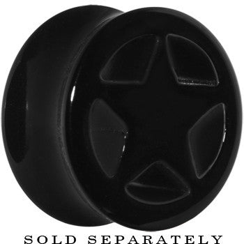 18mm Acrylic Black Star Tunnel Plug