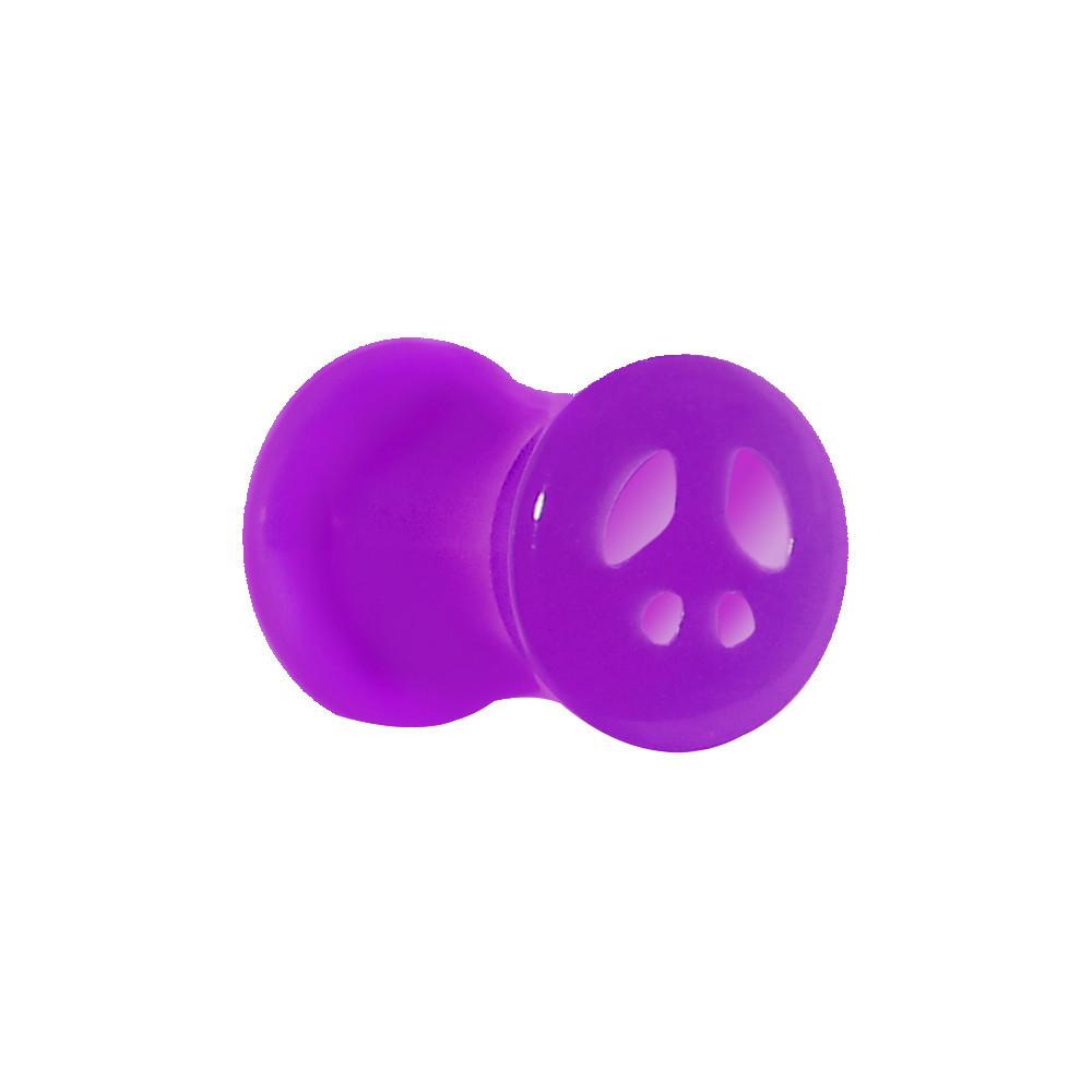 Acrylic Neon Purple Peace Sign Tunnel Plug 2G to 20mm