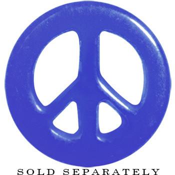 Acrylic Neon Blue Peace Sign Tunnel Plug 2G to 20mm