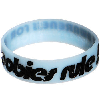 Light Blue Black Boobies Rule Awareness for Breast Cancer Bracelet
