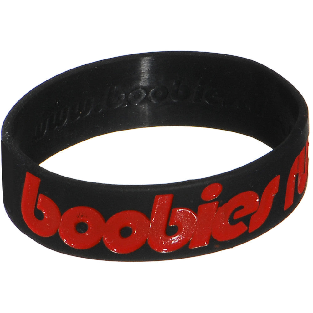 Black Red Black Boobies Rule Awareness for Breast Cancer Bracelet