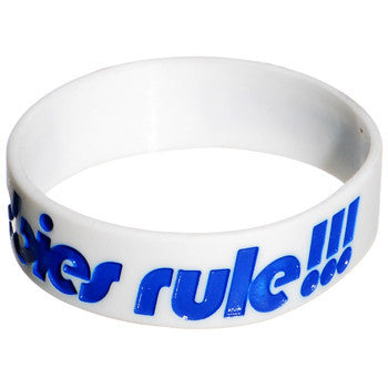 White Blue Boobies Rule Awareness for Breast Cancer Bracelet