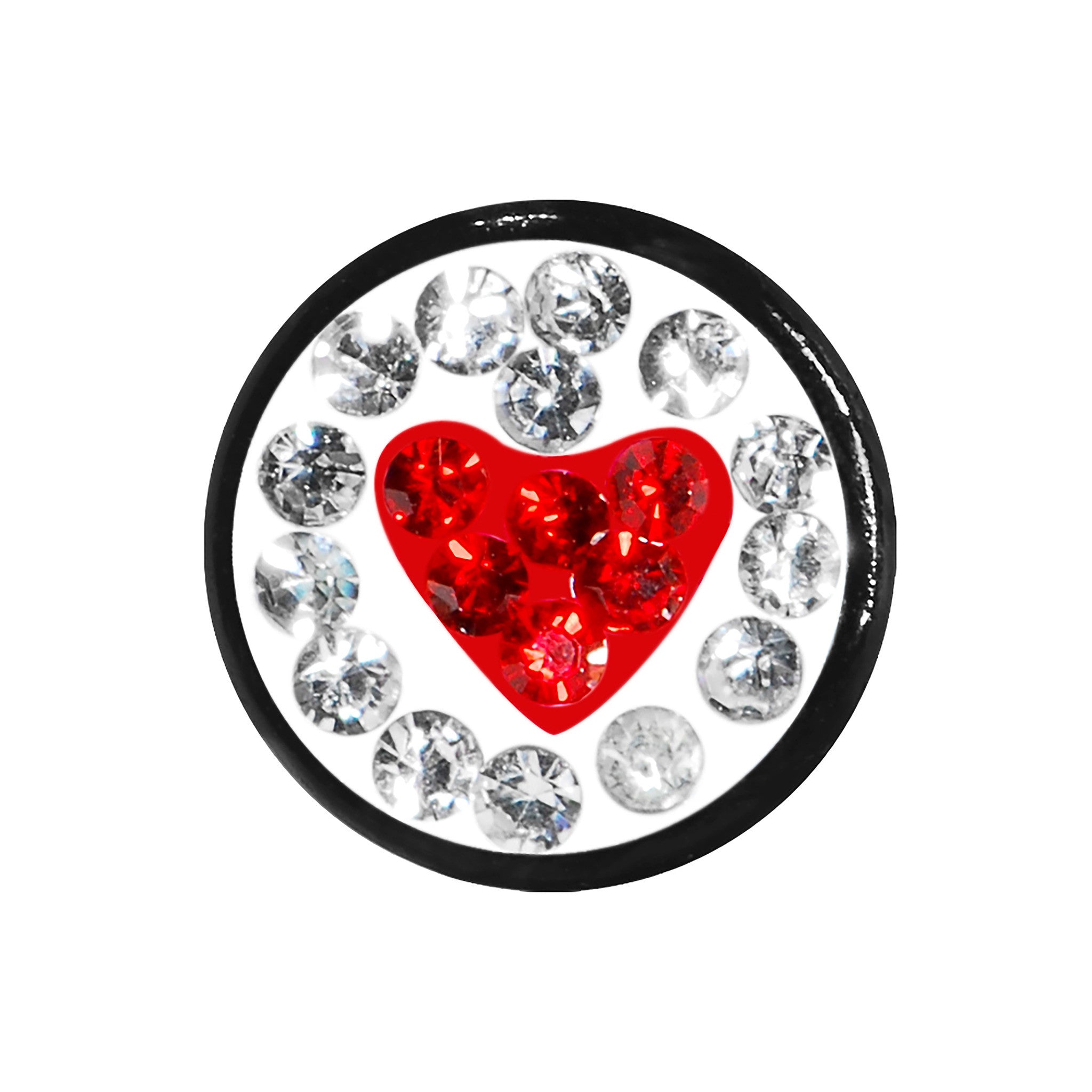 4G Red Heart Ferido Crystal Acrylic Screw Fit Tunnel