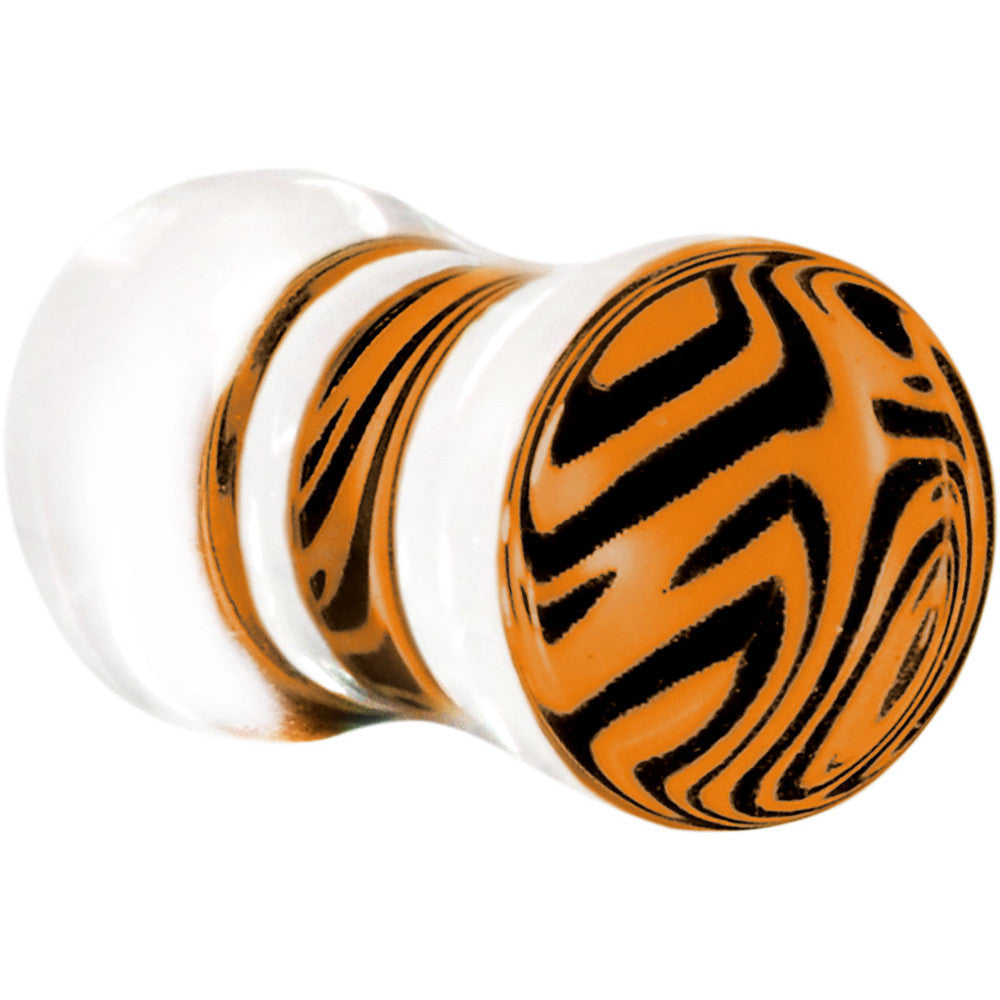 4G Tangerine Zebra Acrylic Saddle Plug