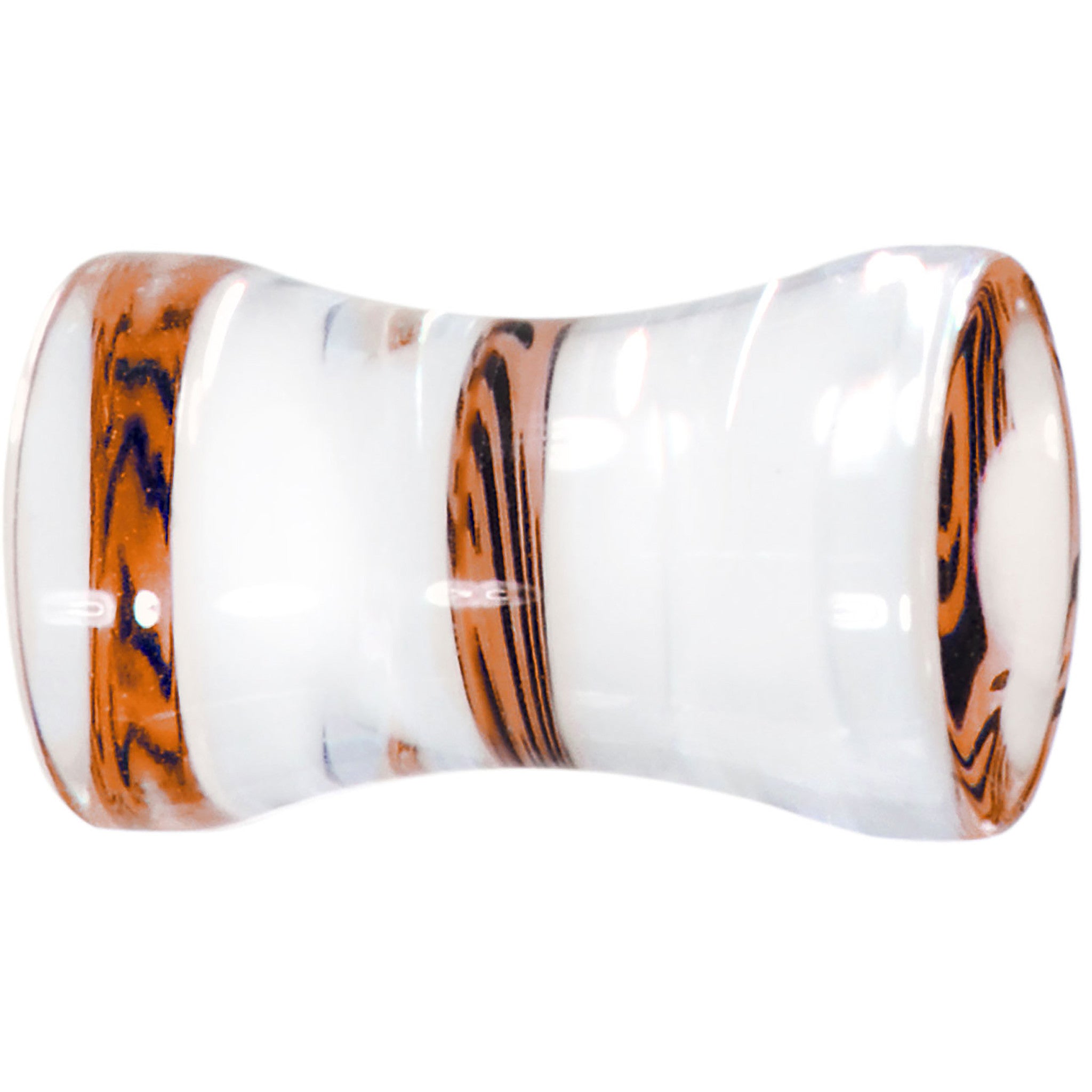 4G Tangerine Zebra Acrylic Saddle Plug