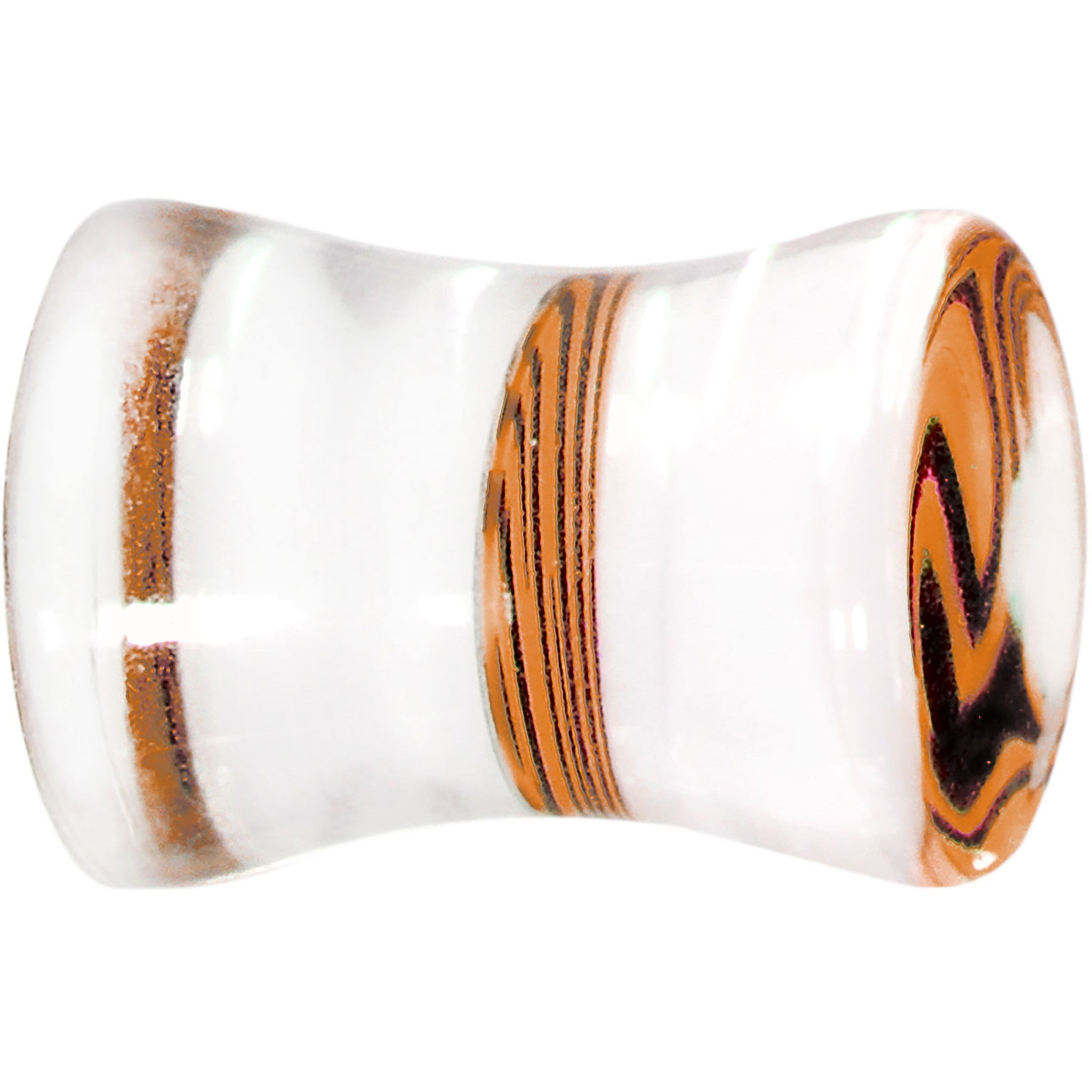2G Tangerine Zebra Acrylic Saddle Plug