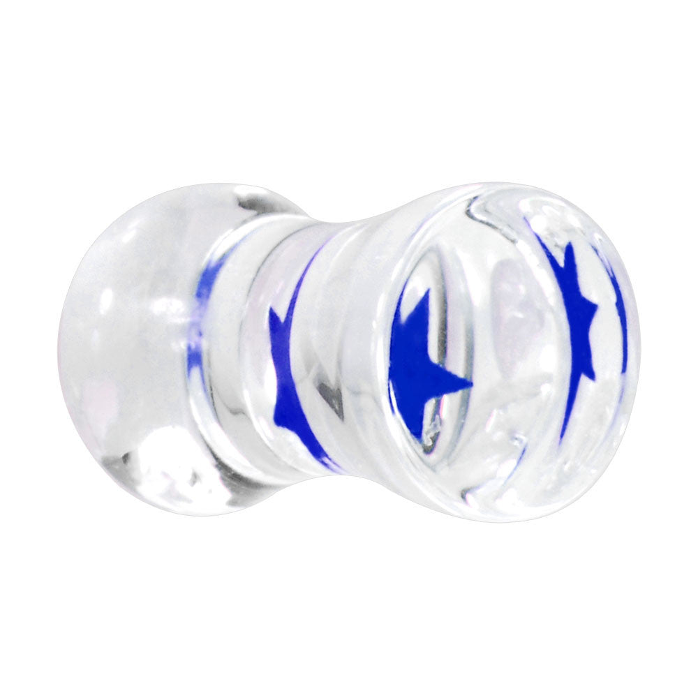 4G Stellar Blue Star Inlay Acrylic Saddle Plug