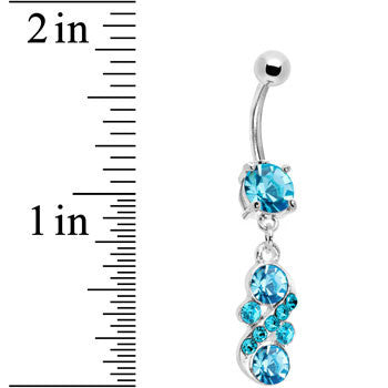 Aqua CZ Glamorous Drop Belly Ring