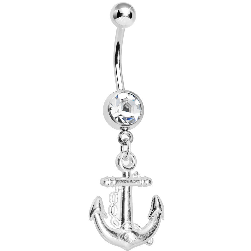 Crystalline Gem Anchor Belly Ring