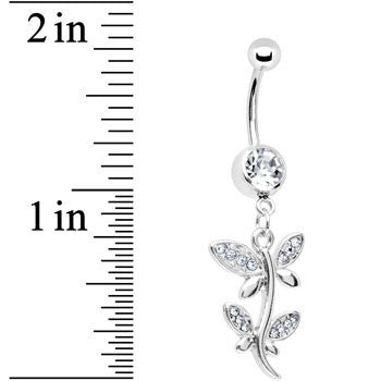 Crystalline Gem Flowering Butterfly Belly Ring