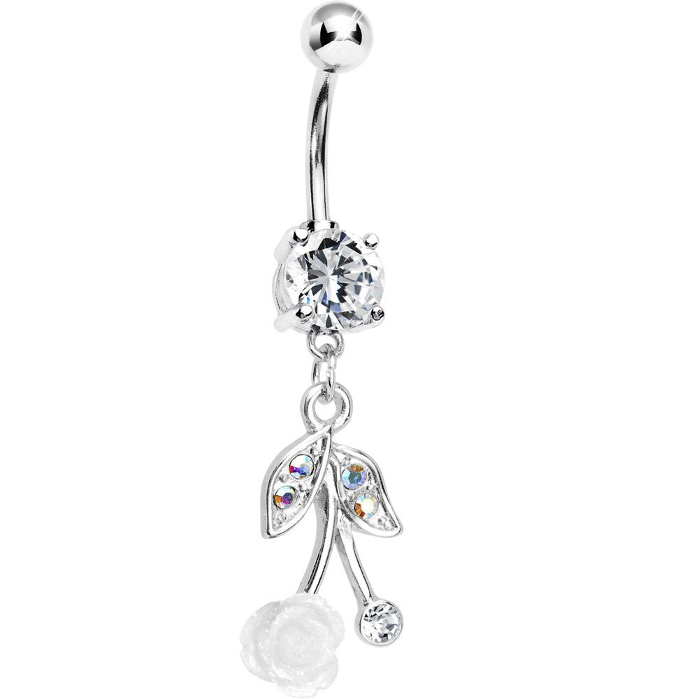 Crystalline Gem Flowering Cherry Belly Ring