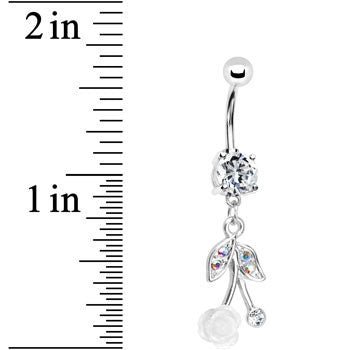 Crystalline Gem Flowering Cherry Belly Ring