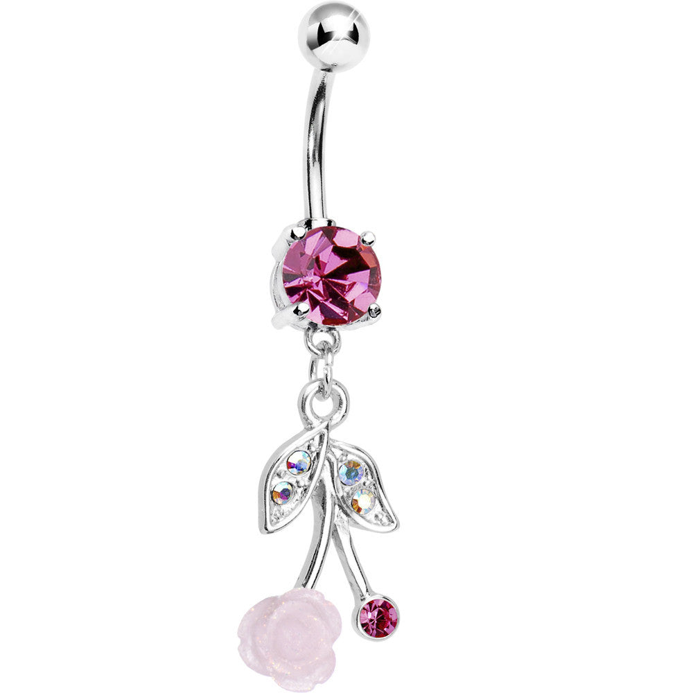 Pink Gem Flowering Cherry Belly Ring