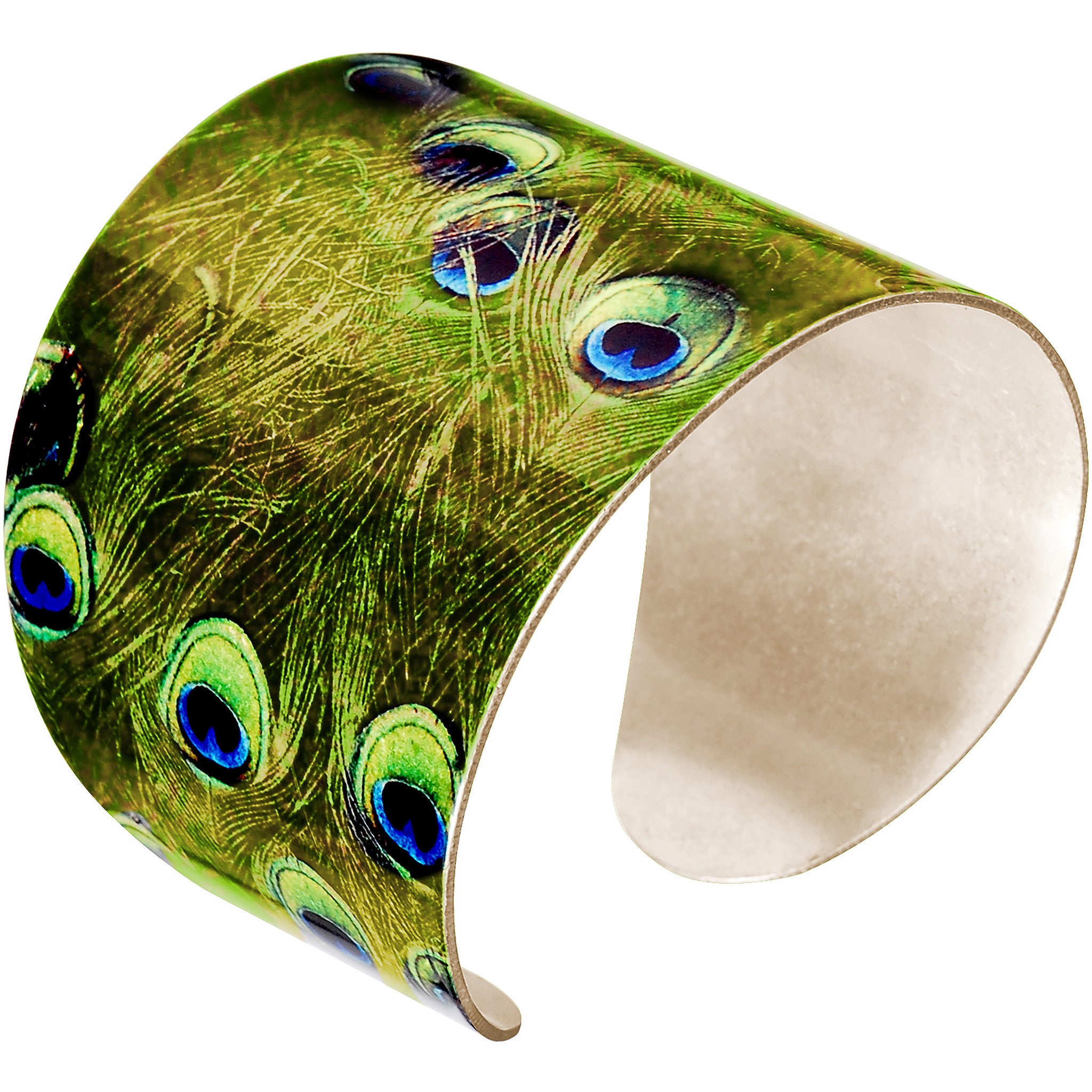 Glam Green Peacock Cuff Bracelet