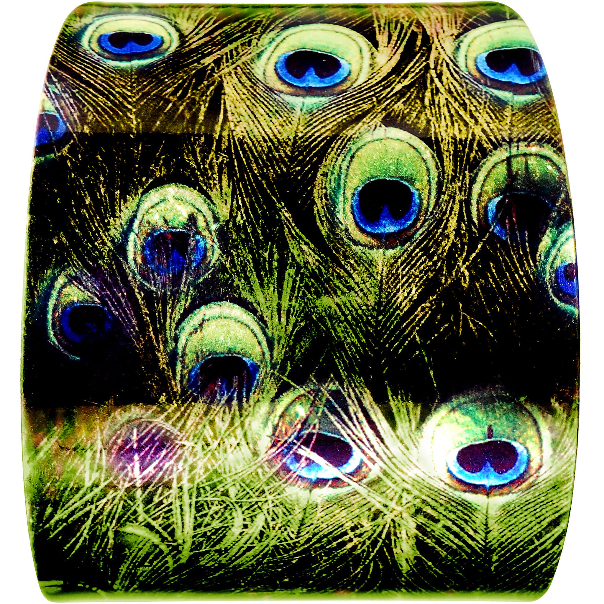 Glam Green Peacock Cuff Bracelet