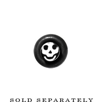 8G Black White Skulls Acrylic Taper