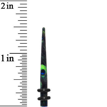 8G Peacock Feathers Acrylic Taper