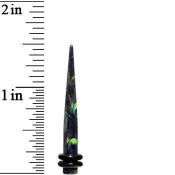 6G Peacock Feathers Acrylic Taper