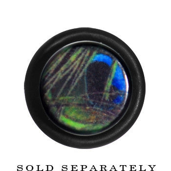 6G Peacock Feathers Acrylic Taper