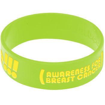Lime Green Yellow Boobies Rule Awareness for Breast Cancer Bracelet