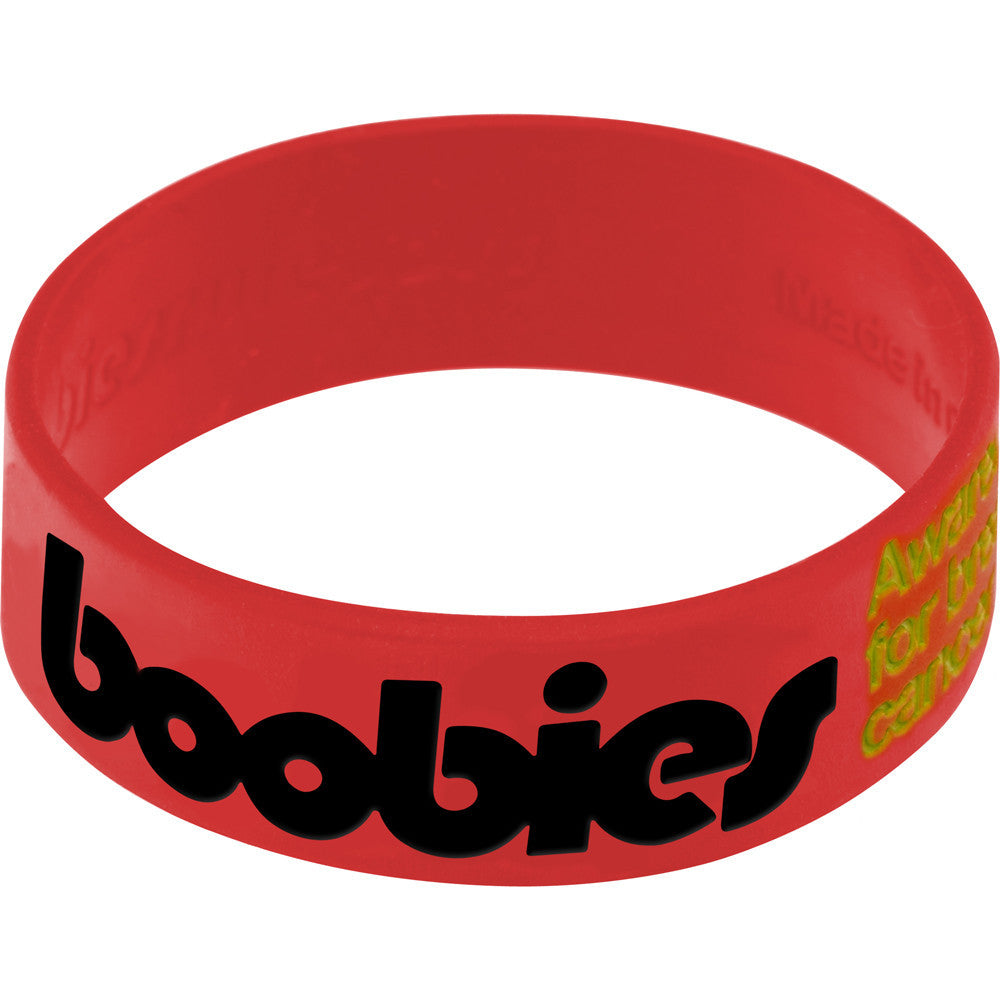 Red Black Boobies Awareness for Breast Cancer Bracelet