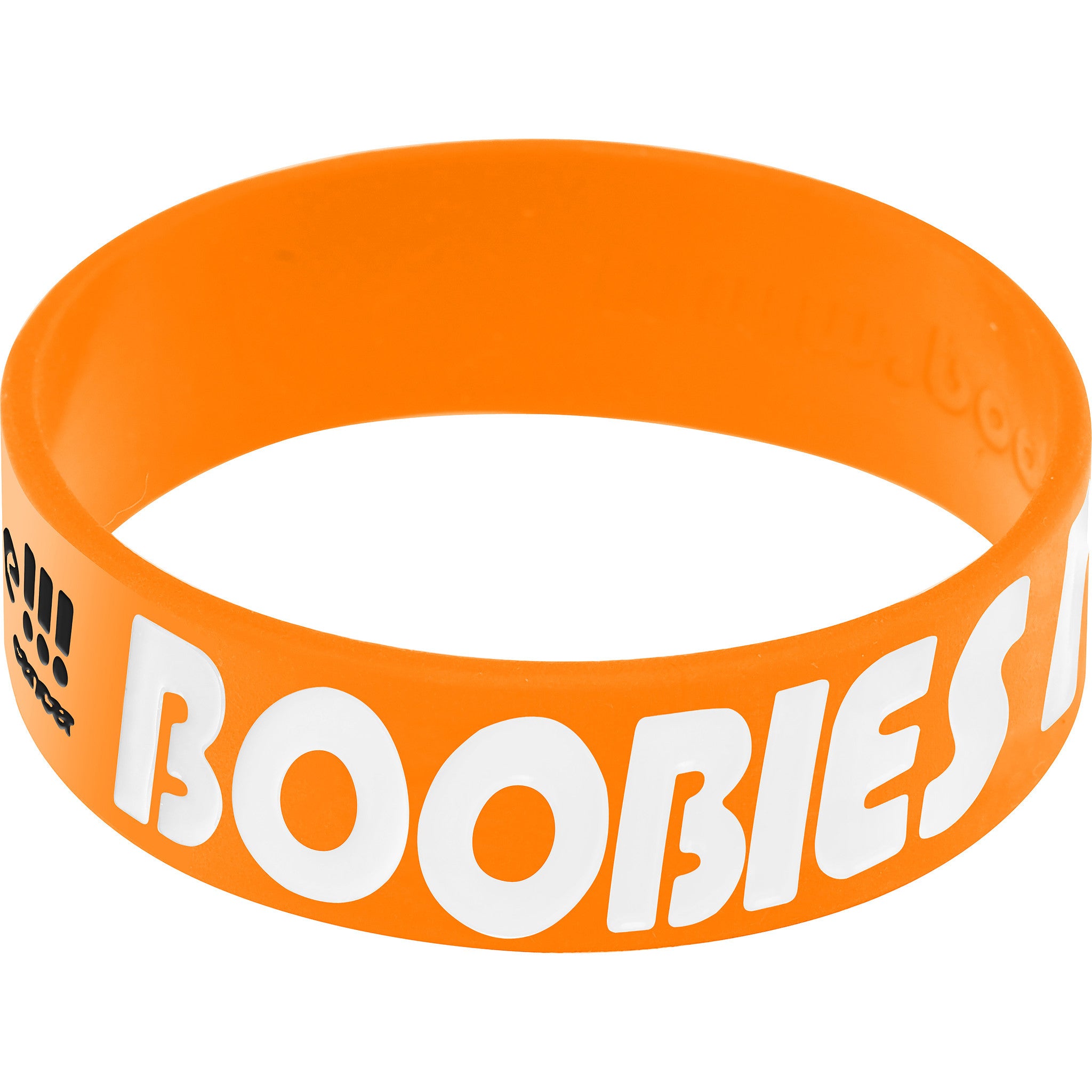 Orange White Boobies Rock Breast Cancer Bracelet