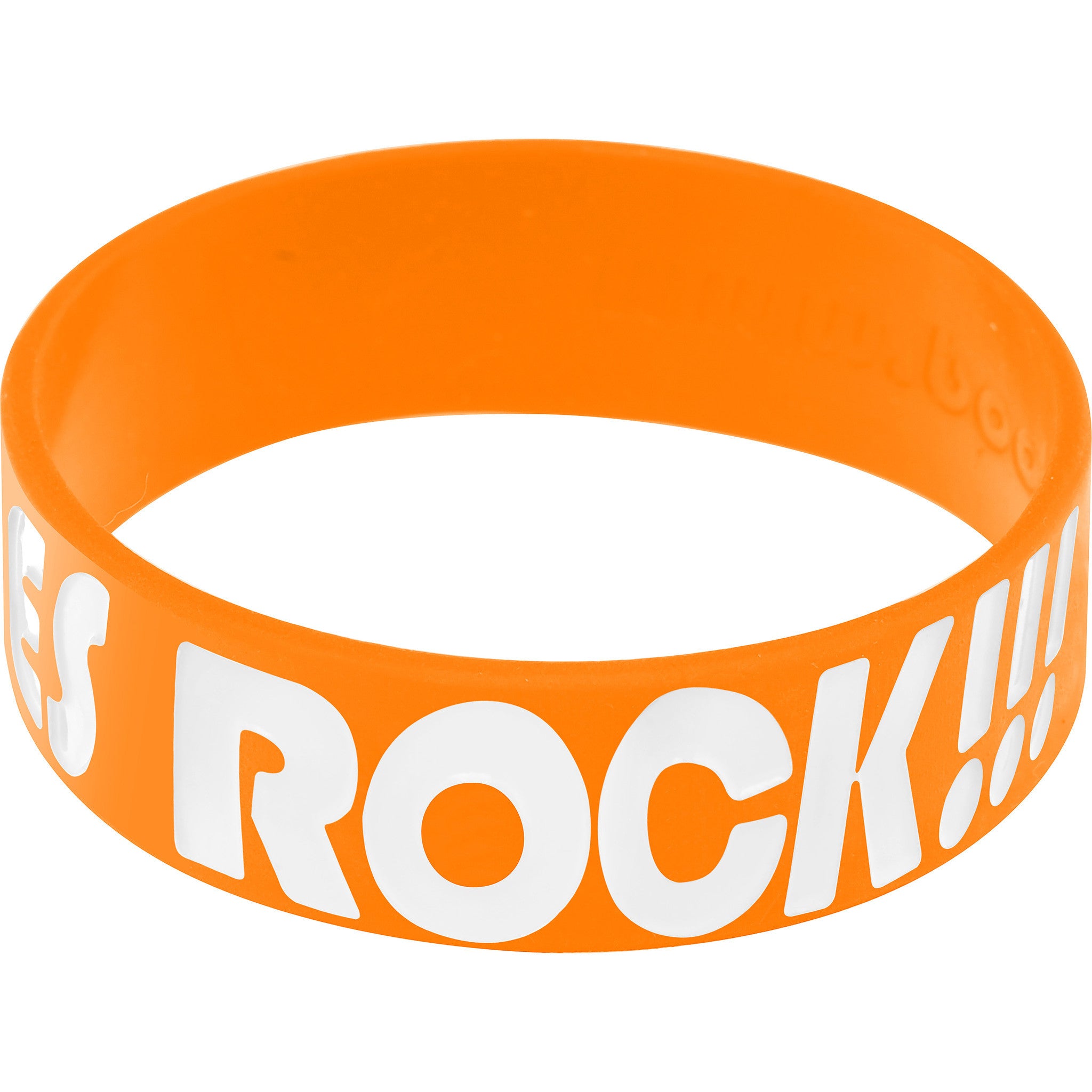 Orange White Boobies Rock Breast Cancer Bracelet