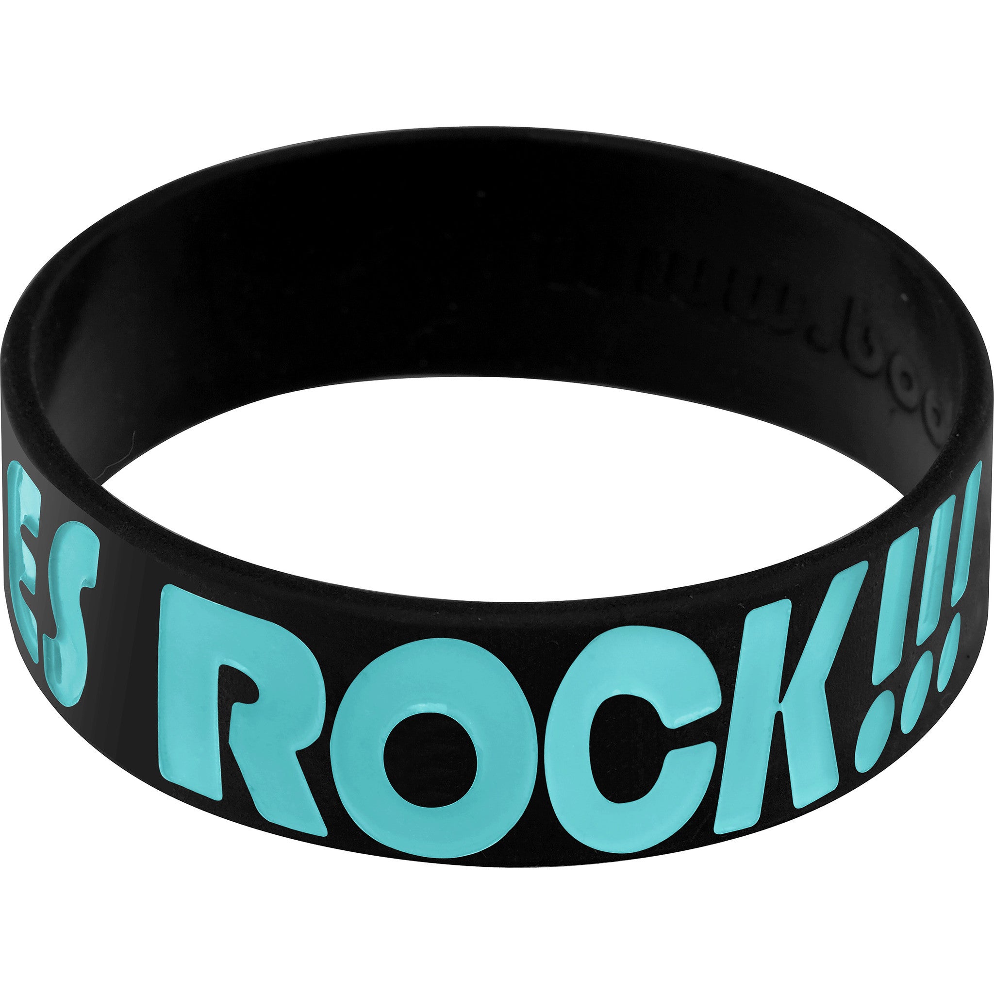 Black Aqua Boobies Rock Breast Cancer Bracelet