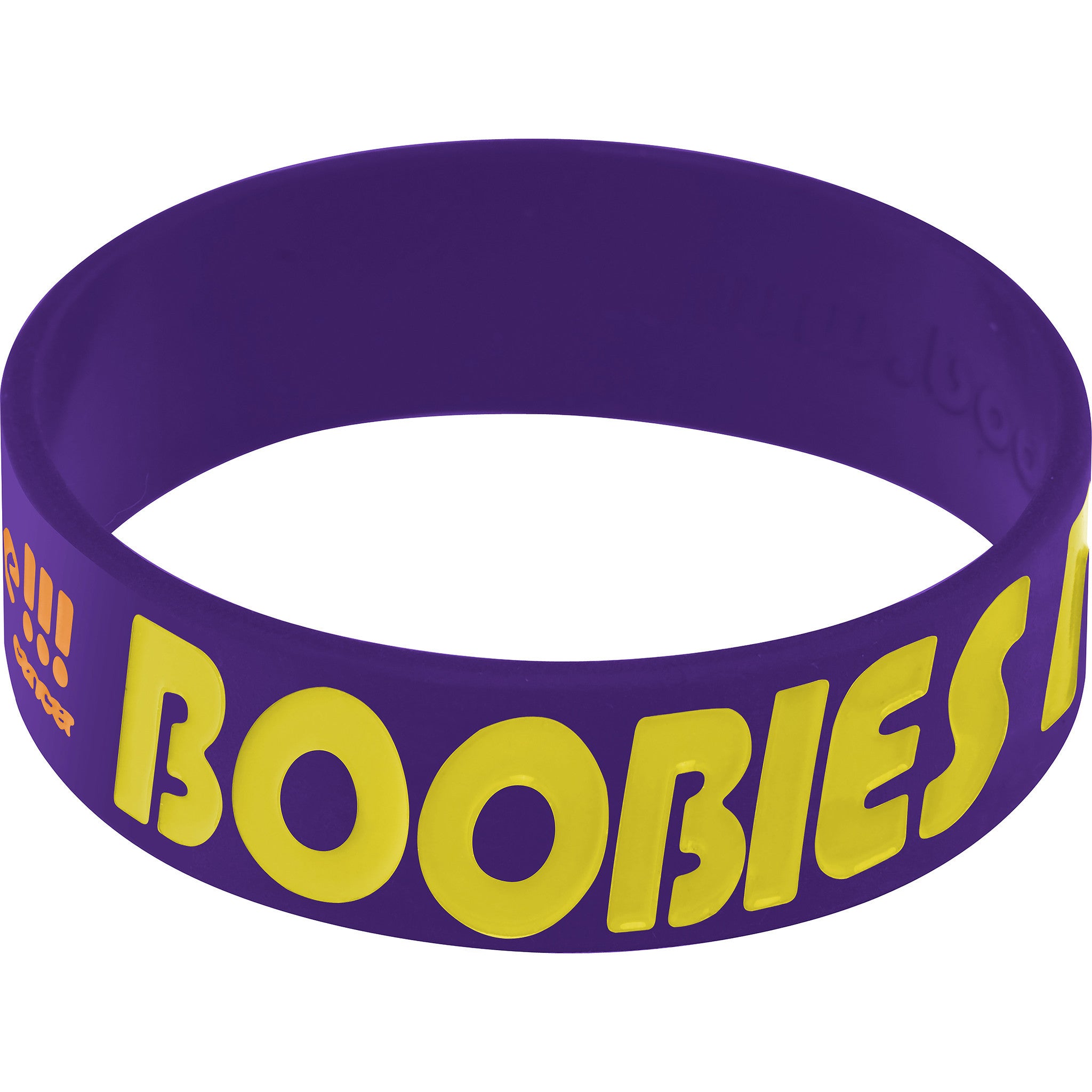 Puprle Yellow Boobies Rock Breast Cancer Bracelet