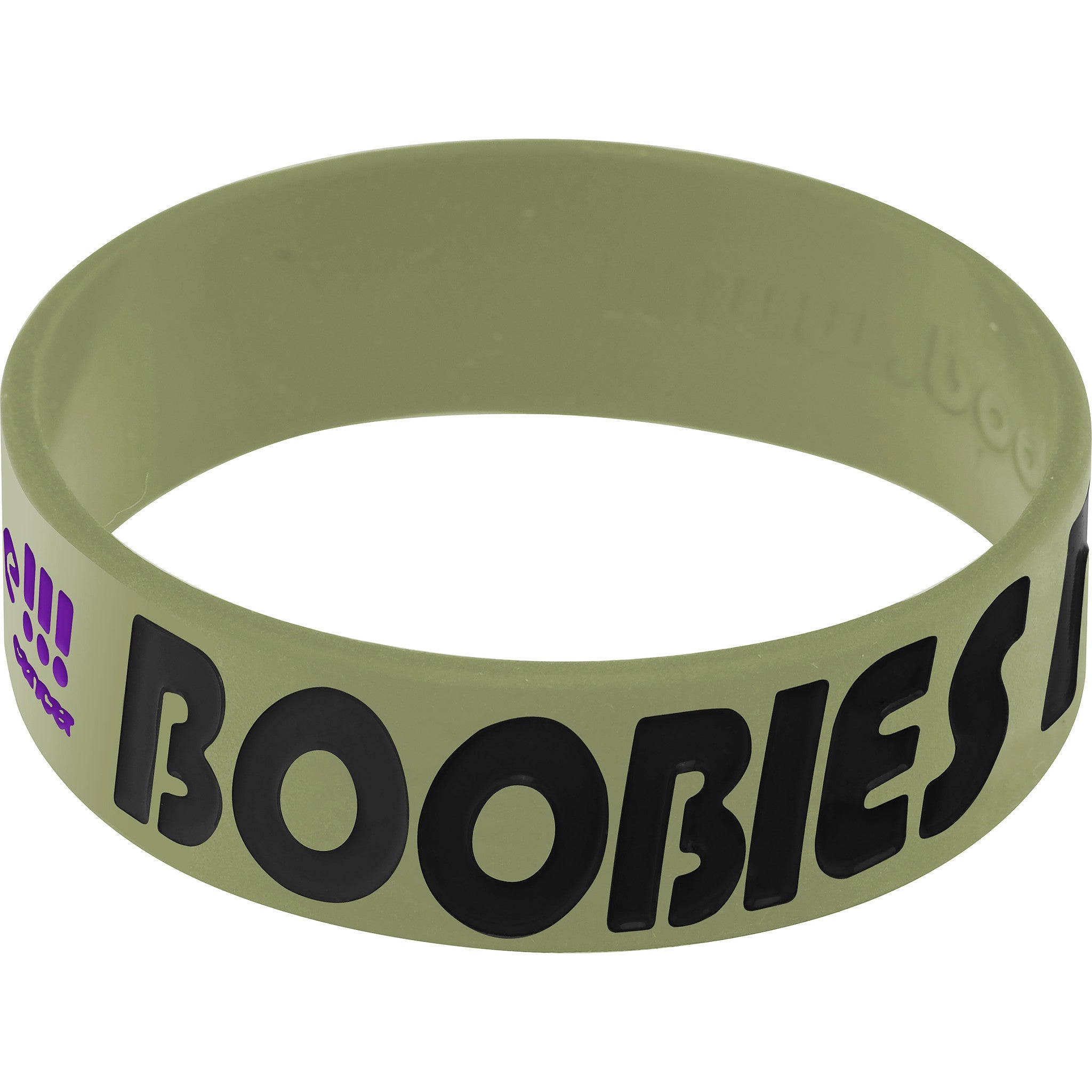 Army Green Black Boobies Rock Breast Cancer Bracelet