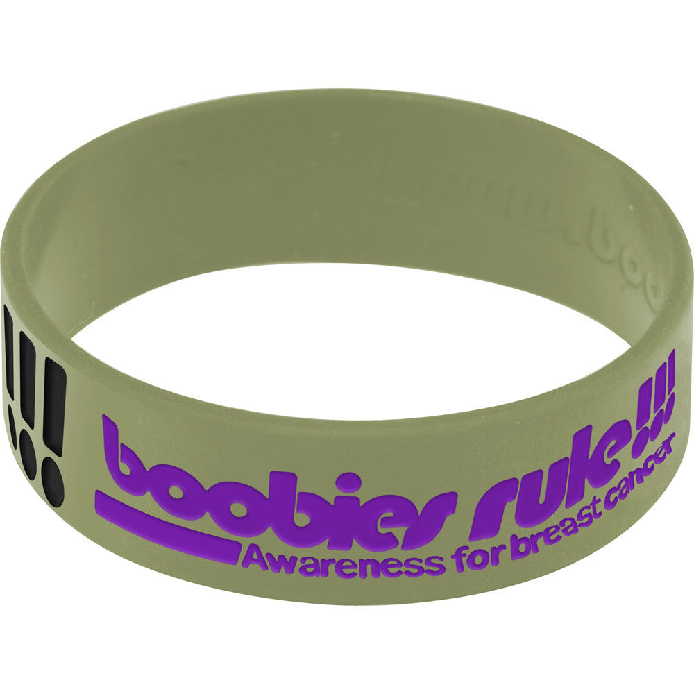 Army Green Black Boobies Rock Breast Cancer Bracelet