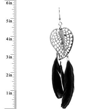 Native Nature Feather and Leaf Drop Earrings