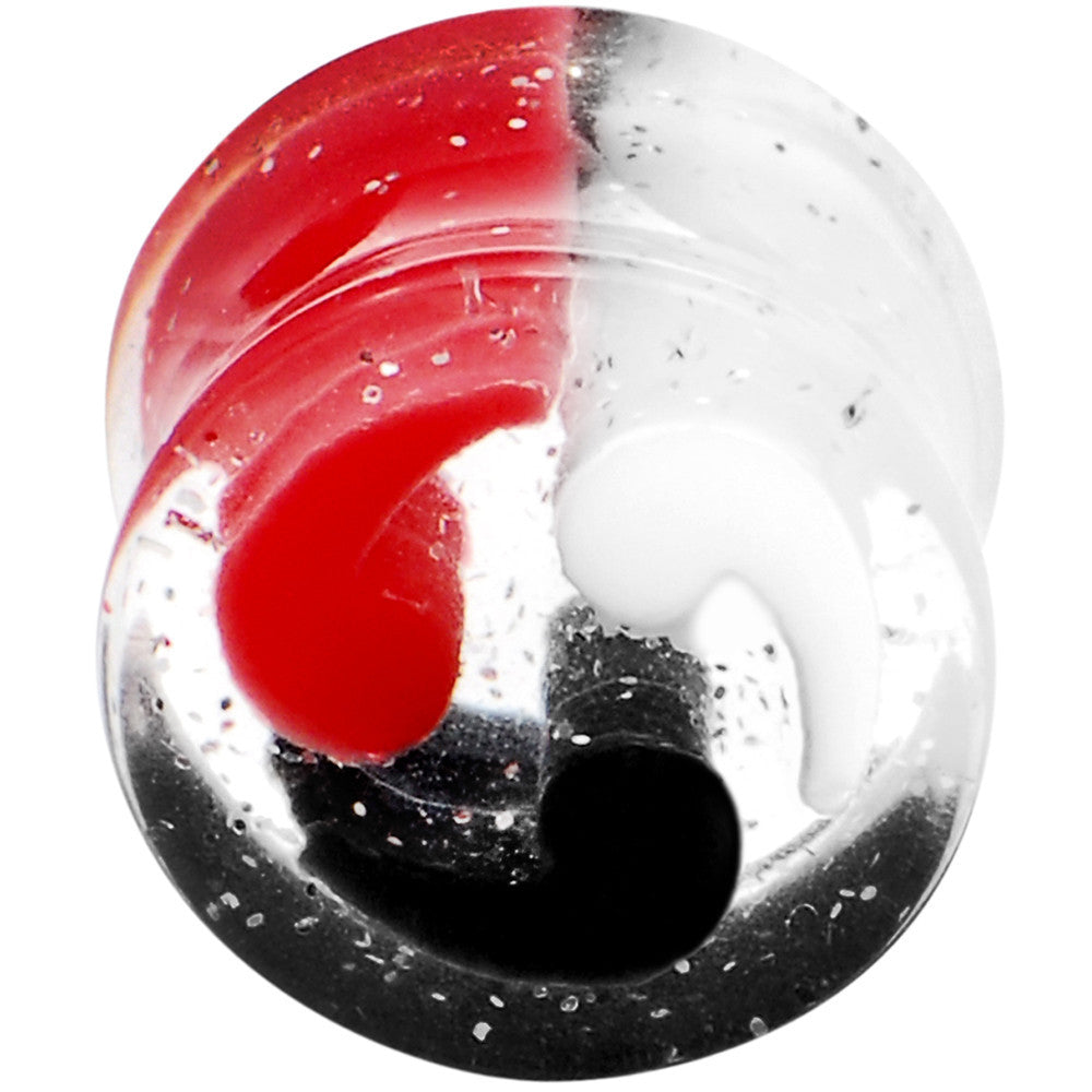 9/16 Black Red White Quotation Symbol Saddle Plug