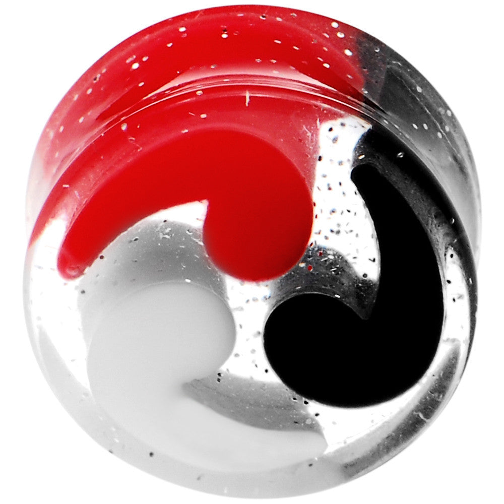 18mm Black Red White Quotation Symbol Saddle Plug