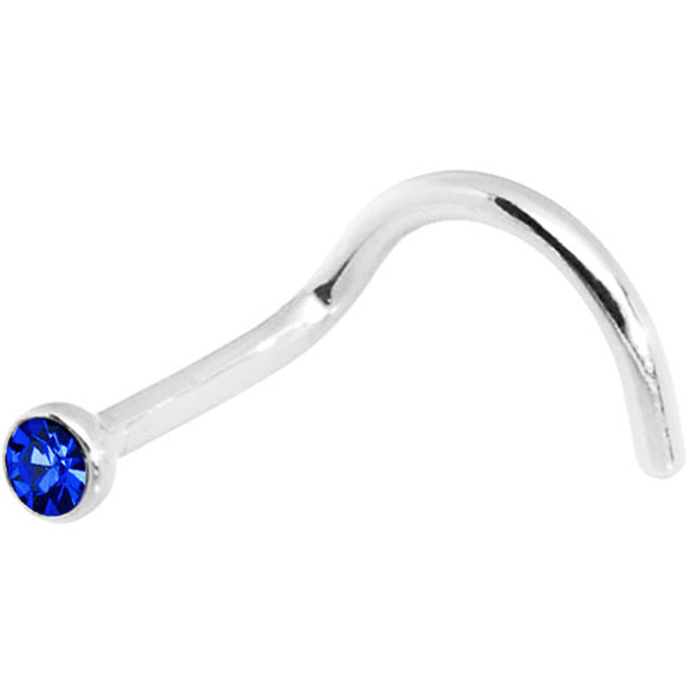 Royal Blue Crystal Gem Nose Screw