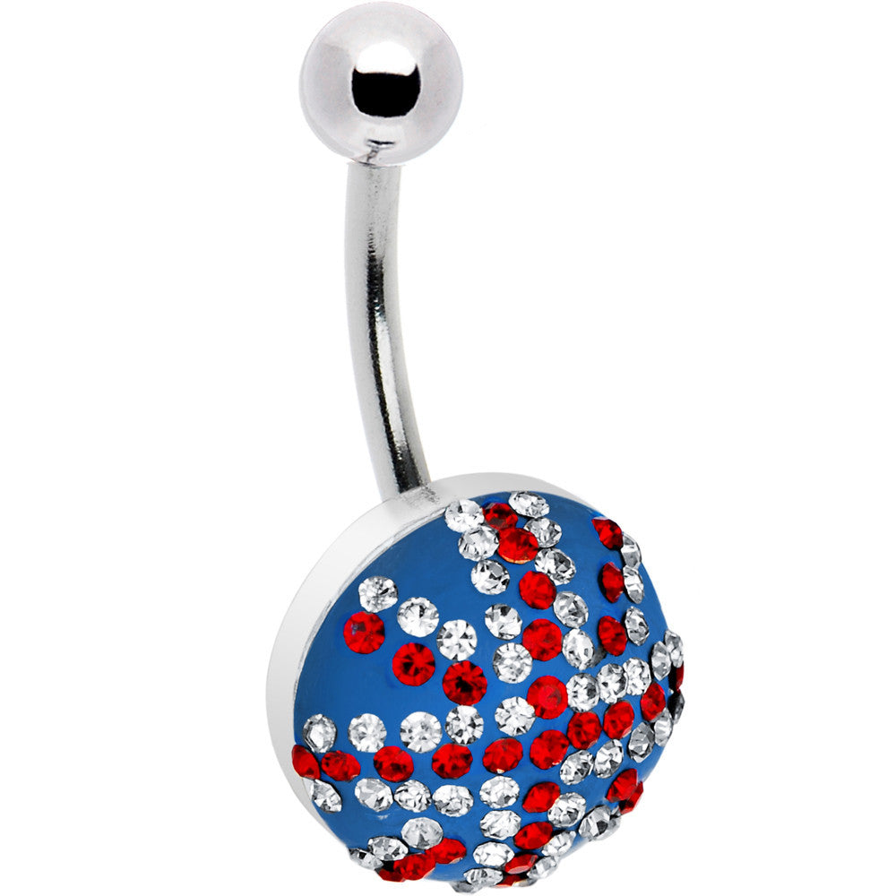 Crystal British Flag Belly Ring