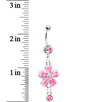 Rose Flower Gem Perfect Posy Dangle Belly Ring