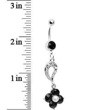 Dark Nature Rain Blossom Crystal Belly Ring