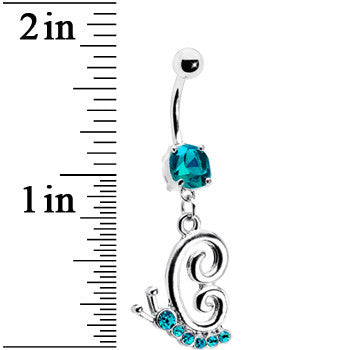 Zircon Blue Gem Snail Dangle Belly Ring