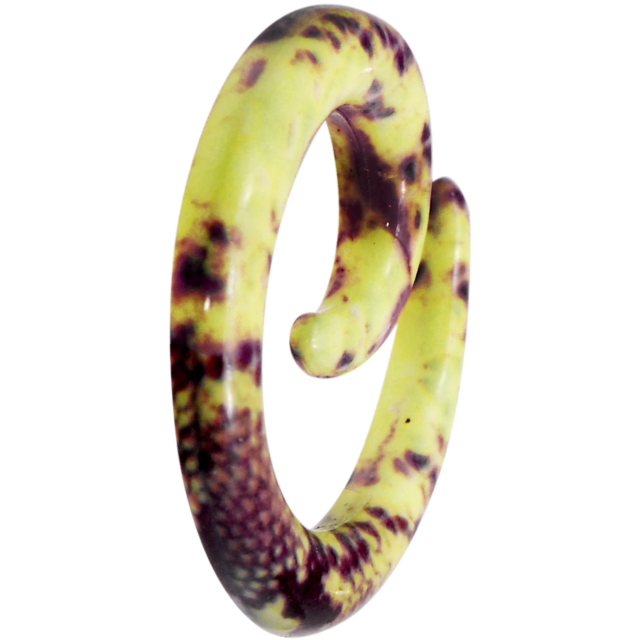 6G Green Snake Skin Acrylic Spiral Taper