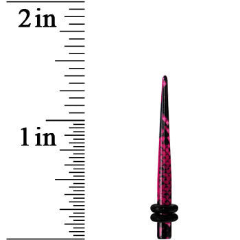 8G Pink Snake Skin Acrylic Taper