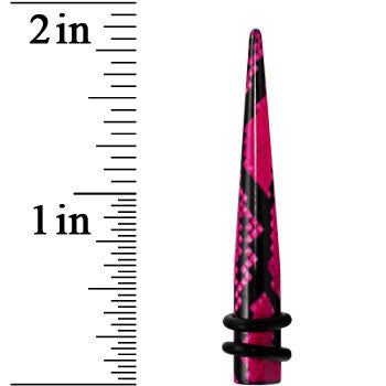 2G Pink Snake Skin Acrylic Taper