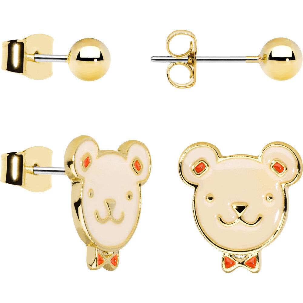 Teddybear Delight Duo Earring Set